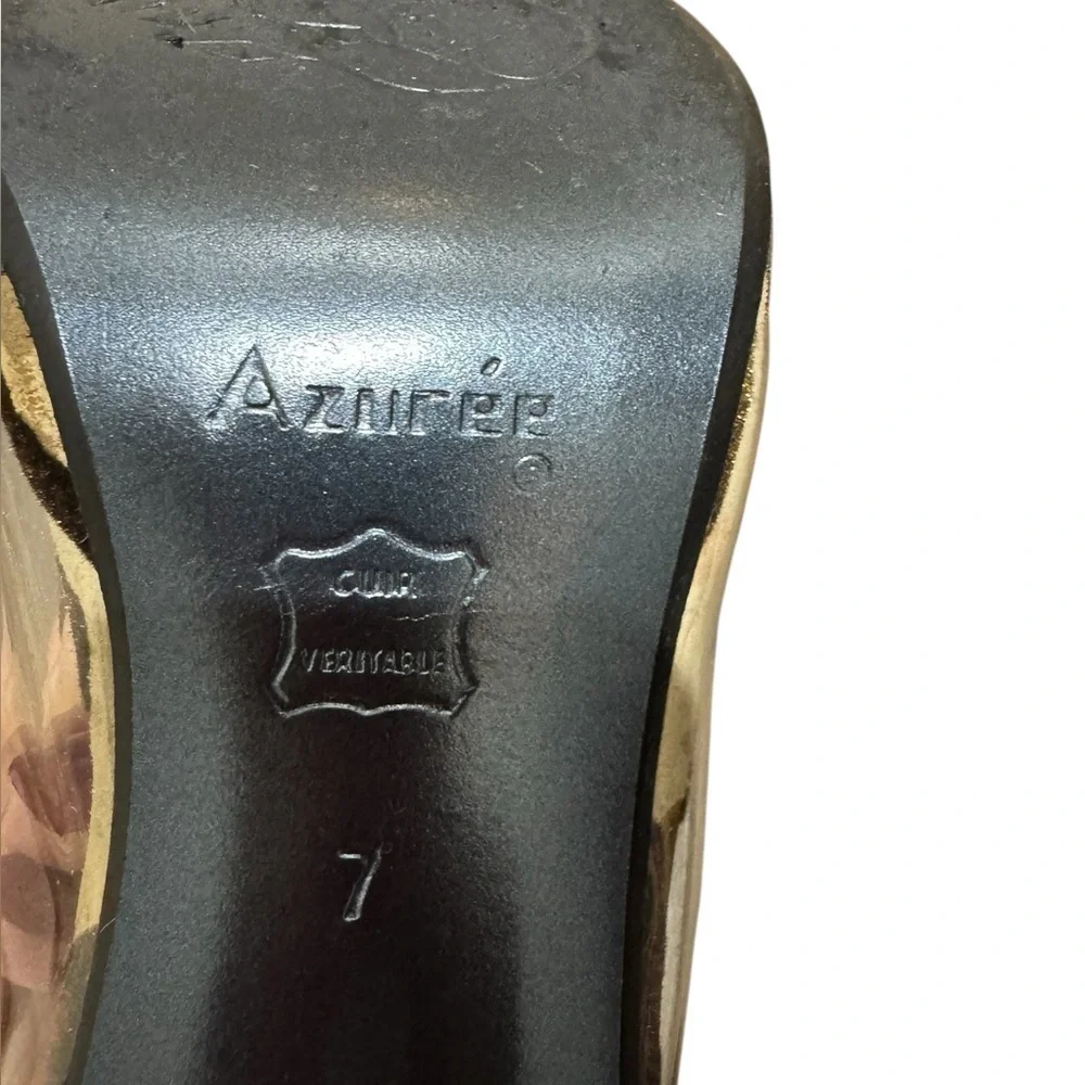 Azurée Cannes Animal Print Clear Heel Slingback Heels Size 7